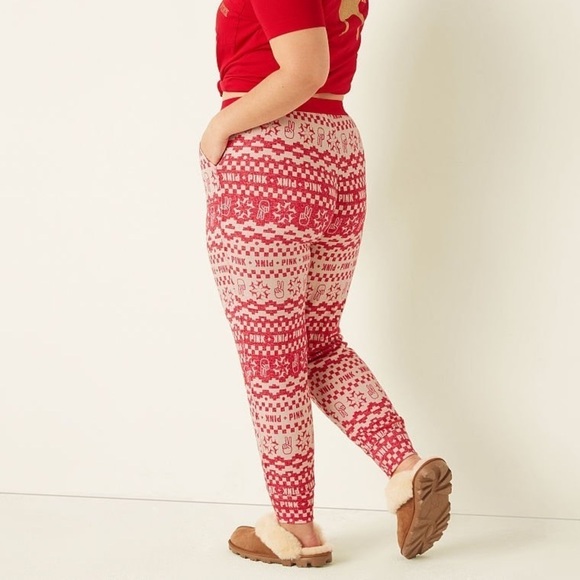 PINK Victoria’s Secret Christmas Cozy Sleep Jogger - Picture 2 of 3